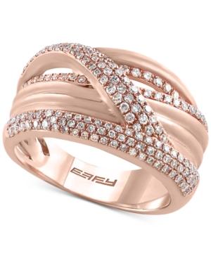 Effy Diamond Crisscross Statement Ring (5/8 Ct. T.w.) In 14k Rose Gold
