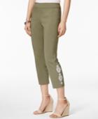 Jm Collection Embroidered Capri Pants, Created For Macy's