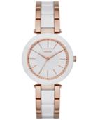 Dkny Women's Stanhope Two-tone Stainless Steel And Ceramic Bracelet Watch 36mm Ny2500