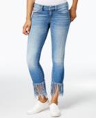 Earl Jeans Frayed-hem Medium Wash Skinny Jeans