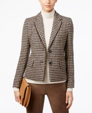 Weekend Max Mara Fringe-trim Plaid Blazer