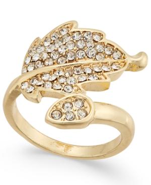 Inc International Concepts Gold-tone Pave Leaf Ring, Only At Macy's