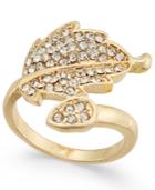 Inc International Concepts Gold-tone Pave Leaf Ring, Only At Macy's