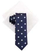 Tallia Men's Arthur Dot Tie And Solid Pocket Square Set