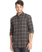 G.h. Bass & Co. Big And Tall Black Fireside Flannel Plaid Long-sleeve Shirt