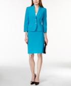 Tahari Asl Three-quarter Sleeve Crepe Skirt Suit