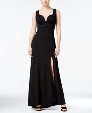 Emerald Sundae Juniors' Sweetheart Side-slit Gown