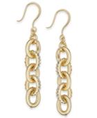 Charter Club Medium Gold-tone Pave Link Linear Drop Earrings, 1.5, Created For Macy's