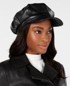 I.n.c. Faux-leather Newsboy Cap, Created For Macy's