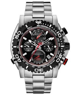 Bulova Men's Chronograph Precisionist Stainless Steel Bracelet Watch 48mm 98b212