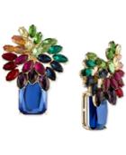 Rachel Rachel Roy Gold-tone Multi-stone Cluster Clip-on Earrings