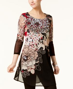 Alfani Floral-print Tunic, Created For Macy's
