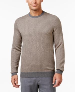 Tasso Elba Men's Faux Suede Trim Pattern Sweater, Only At Macy's