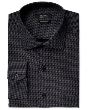 Alfani Men's Big And Tall Performance Star-pattern Dress Shirt, Only At Macy's