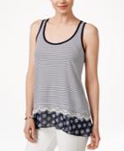 Maison Jules Mixed-media Tank Top, Only At Macy's