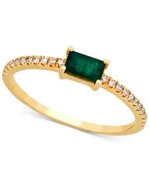 Emerald (1/3 Ct. T.w.) & Diamond (1/3 Ct. T.w.) Ring In 14k Gold (also Available Ruby & Sapphire)