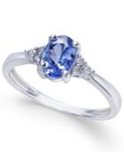 Tanzanite (3/4 Ct. T.w.) And Diamond Accent Ring In 14k White Gold