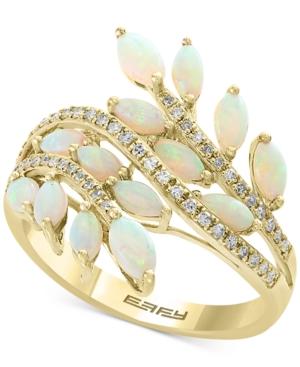 Effy Opal (1-1/3 Ct. T.w.) & Diamond (1/5 Ct. T.w.) Ring In 14k Gold