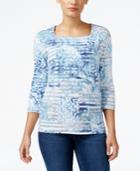 Alfred Dunner Petite Northern Lights Printed Top