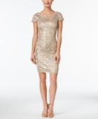 Calvin Klein Sequined Lace Illusion Sheath Dress