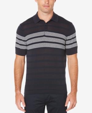 Perry Ellis Striped Cotton Polo Sweater