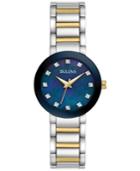 Bulova Women's Diamond Accent Two-tone Stainless Steel Bracelet Watch 26mm 98p157