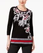 Alfred Dunner Floral Geometric Top