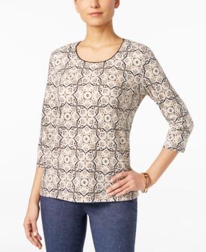 Karen Scott Petite Printed Top, Only At Macy's