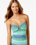 Bleu By Rod Beattie Strapless Lace-up Tankini Top Women's Swimsuit