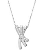 10k White Gold Necklace, Diamond Accent X Pendant