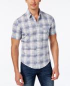 Hugo Boss Green Men's Bicron Plaid Short-sleeve Shirt