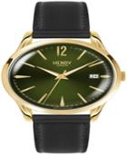 Henry London Chiswick Unisex 39mm Black Leather Strap Watch With Gold Stainless Steel Casing