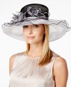 August Hats Black Tie Ruffle Brim Dress Hat