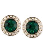 Givenchy Silver-tone & Blue-stone Crystal Pave Accented Stud Earrings