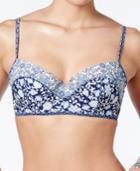 Jessic Simpson Patched Up Floral-print Underwire Balconette Bikini Top Women's Swimsuit