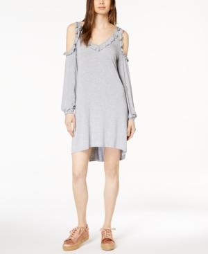 Kensie Ruffled Cold-shoulder Dress