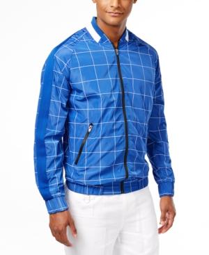 Sean John Men's Lightweight Windowpane Check Bomber