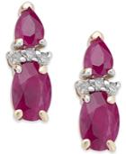 Ruby (1-3/4 Ct. T.w.) & Diamond Accent Drop Earrings In 14k Gold
