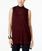 Alfani Petite High-low Mock-neck Top, Only At Macy's