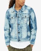 True Religion Men's Dylan Bleach-splatter Destroyed Denim Trucker Jacket