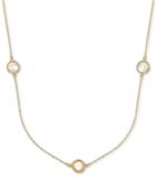 Mother-of-pearl Disc 17 Collar Necklace In 14k Gold