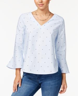7 Sisters Juniors' Ruffle-sleeve Top