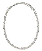 Giani Bernini Sterling Silver Necklace, Station Bead 3-chain Necklace