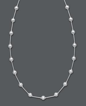 Giani Bernini Sterling Silver Necklace, Station Bead Necklace