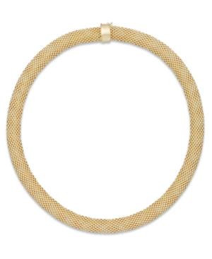 Italian Gold Mesh Collar Necklace In 14k Vermeil Over Sterling Silver