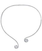Danori Silver-tone Pave Crystal Open Collar Necklace