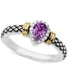Amethyst (3/8 Ct. T.w.) & Diamond Accent Ring In Sterling Silver And 14k Gold