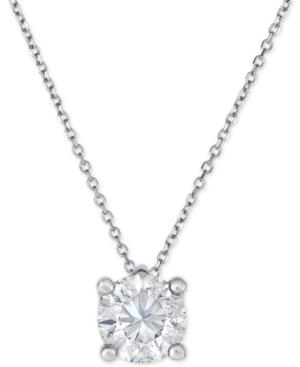 Diamond Solitaire Pendant Necklace (1-1/4 Ct. T.w.) In 14k Gold And White Gold