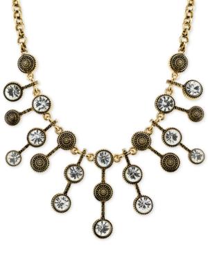 2028 Gold-tone Antique-look Crystal Statement Necklace, A Macy's Exclusive Style