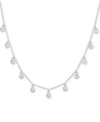 Wrapped Diamond Dangle Drop Collar Necklace (1/4 Ct. T.w.) In Sterling Silver, 17 + 3 Extender, Created For Macy's